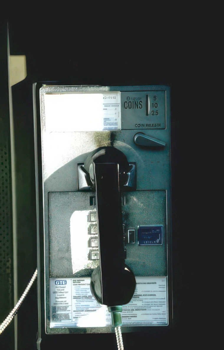 vintage phone booth Vintage A4 Photo Print