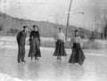 vintage skaters pond Vintage world war A4 Photo Print
