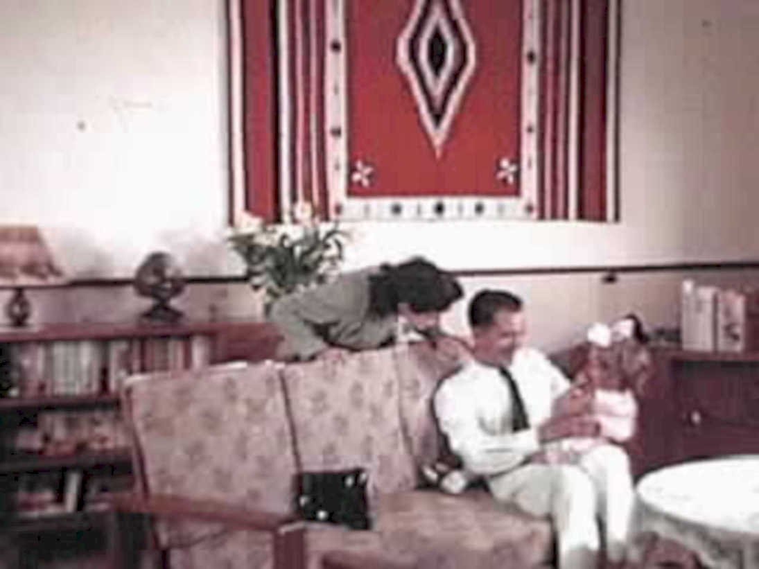 vintage sofa family1980s 1990s A4 Photo Print