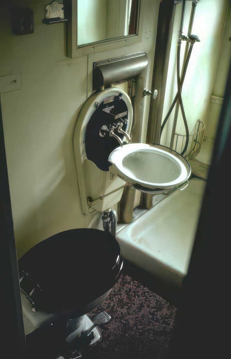 vintage train bathroom Vintage A4 Photo Print