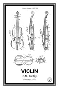 violin patent print white A4 Photo Print
