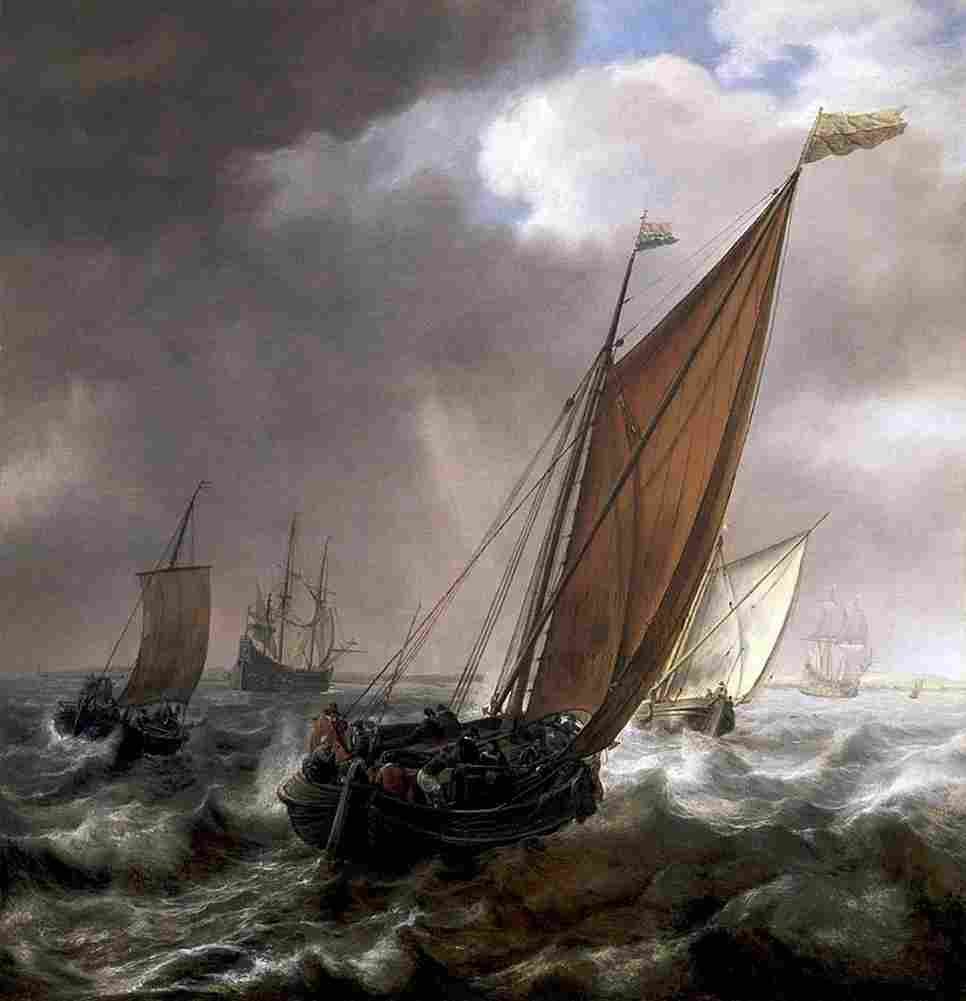 vlieger dutch ferry boat before a breeze Art A4 Photo Print