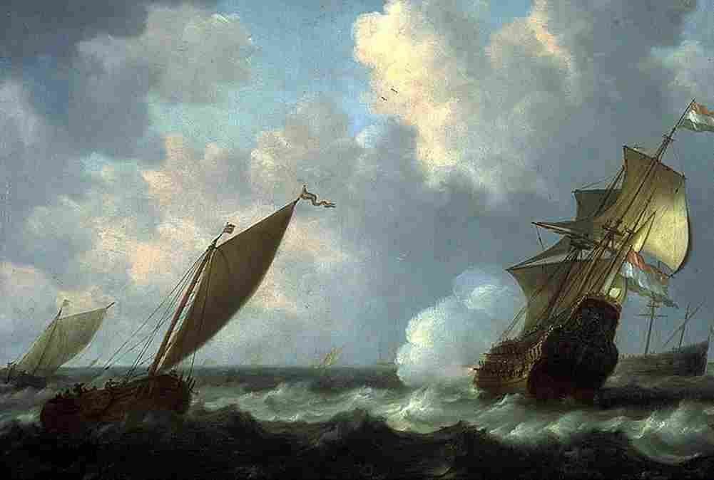 vlieger marine view with dutch ships Art A4 Photo Print