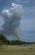 volcanic kayak beach Vintage A4 Photo Print
