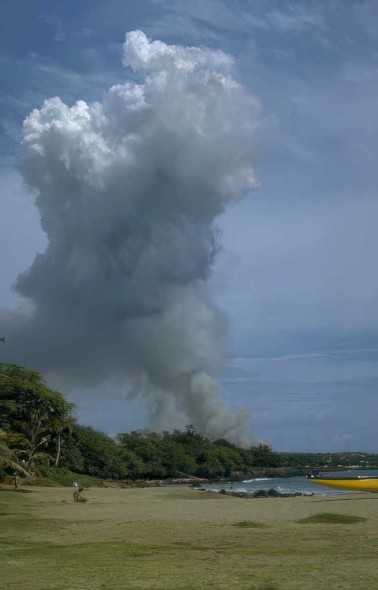 volcanic kayak beach Vintage A4 Photo Print