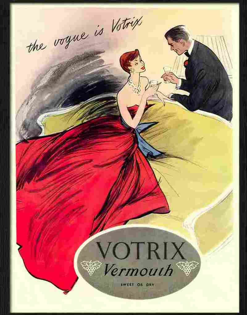 votrix vermouth 1950s 2 Advert A4 Photo Print