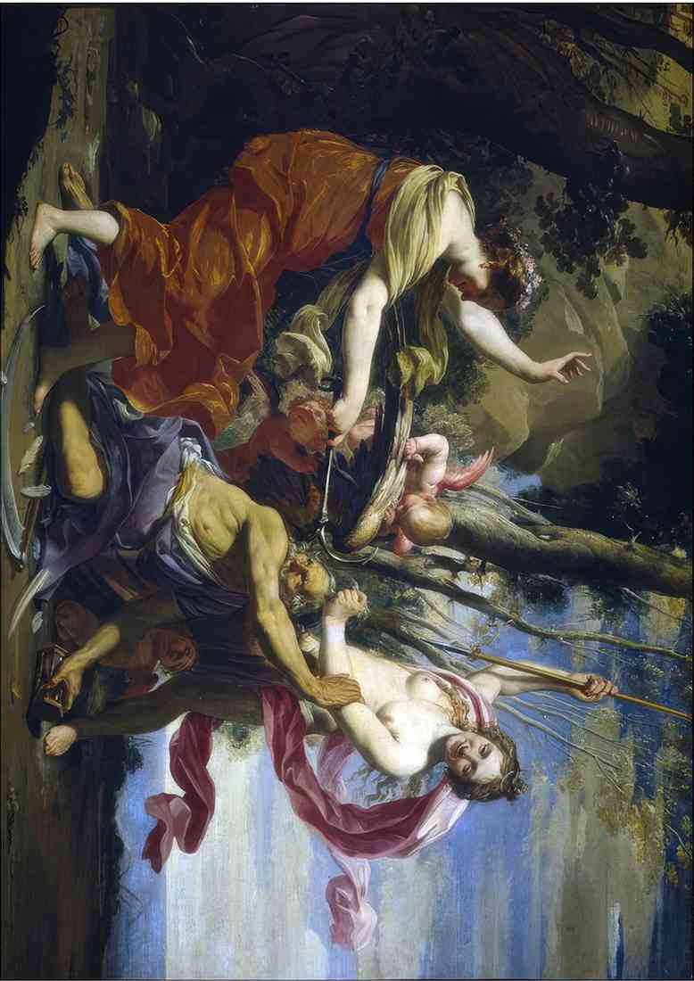 vouet simon father time overcome by love hope and beauty A4 Photo Print