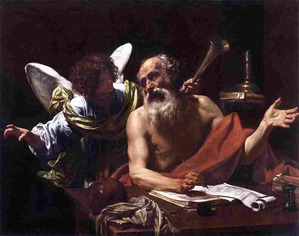 vouet simon saint jerome and the angel Art A4 Photo Print