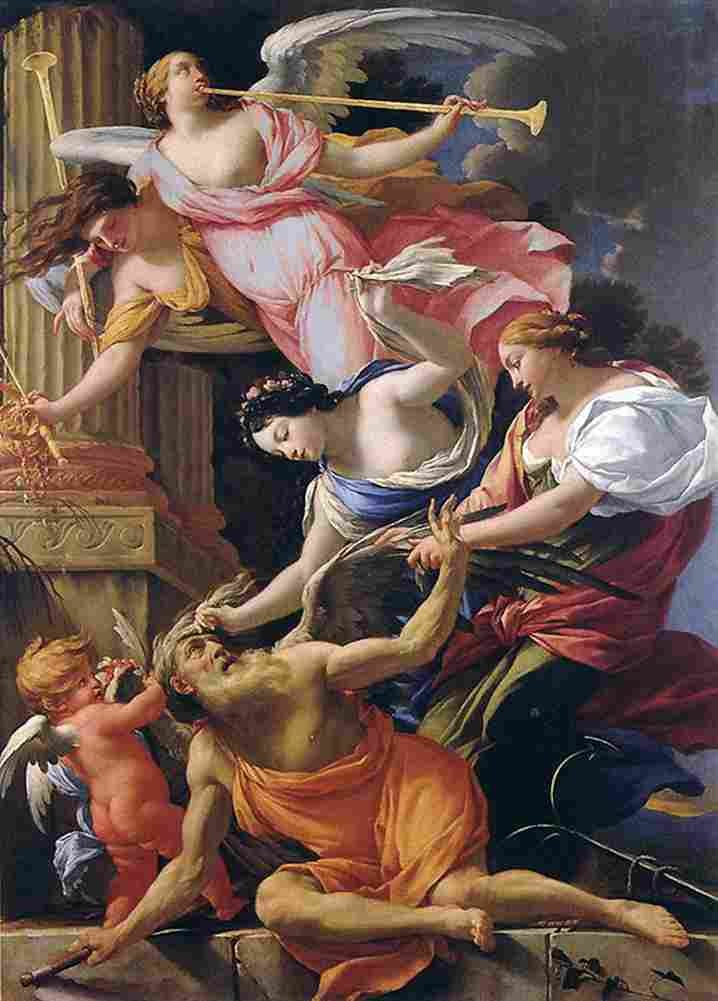vouet simon saturn conquered by amor venus and hope Art A4 Photo Print