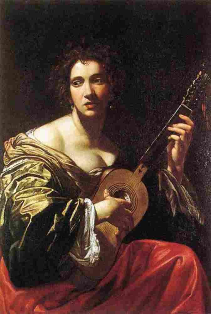 vouet simon woman playing the guitar Art A4 Photo Print