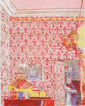 vuil Interior with Pink Wallpaper Art A4 Photo Print