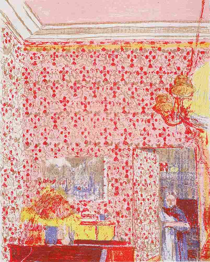 vuil Interior with Pink Wallpaper Art A4 Photo Print