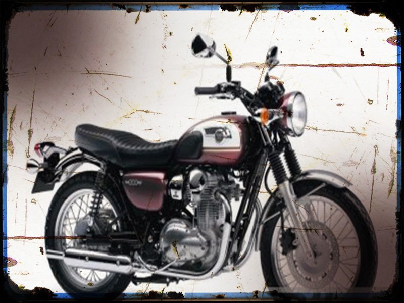 w800 A4 Photo Print Motorbike Vintage Aged