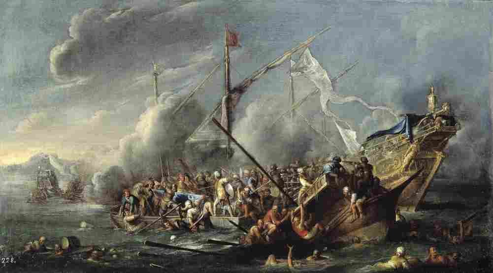 wael cornelis de combat between spaniards and turks Art A4 Photo Print