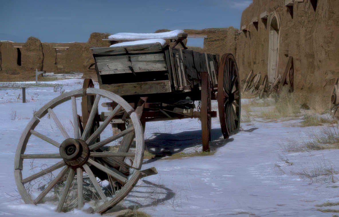 wagon adobe snow Vintage A4 Photo Print