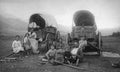 wagon camp montana Vintage world war A4 Photo Print