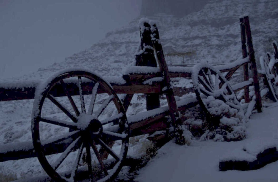 wagon snow rural 1980s 1990s A4 Photo Print