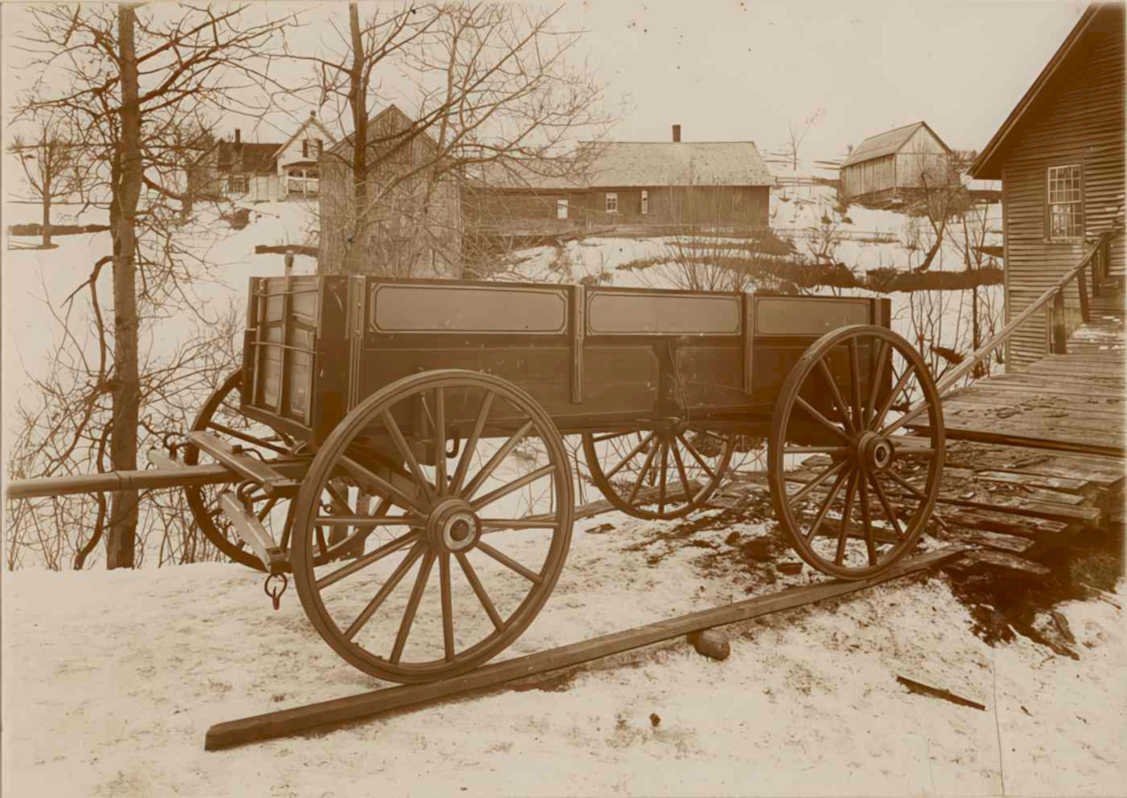 wagon snow scene Vintage world war A4 Photo Print