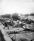 wagon train dodgecity Vintage world war A4 Photo Print