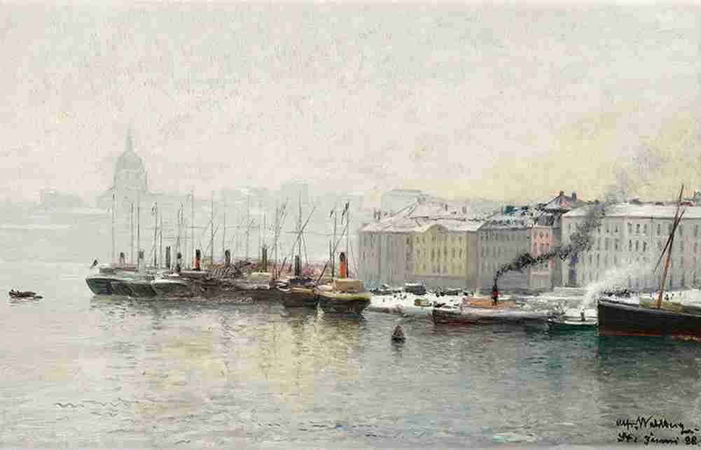 wahl Vintervy of Skeppsbron main Art A4 Photo Print