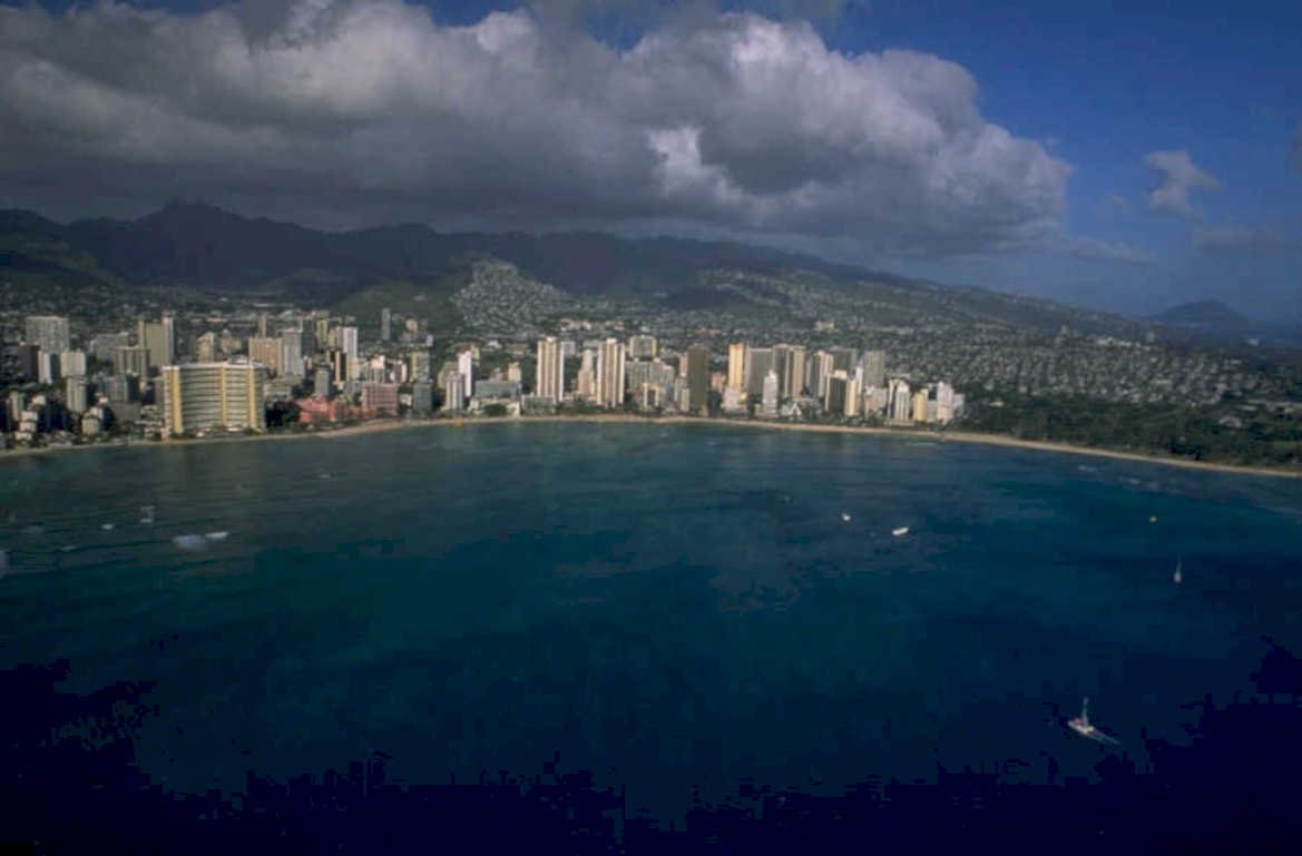 waikiki beach 1998 1980s 1990s A4 Photo Print