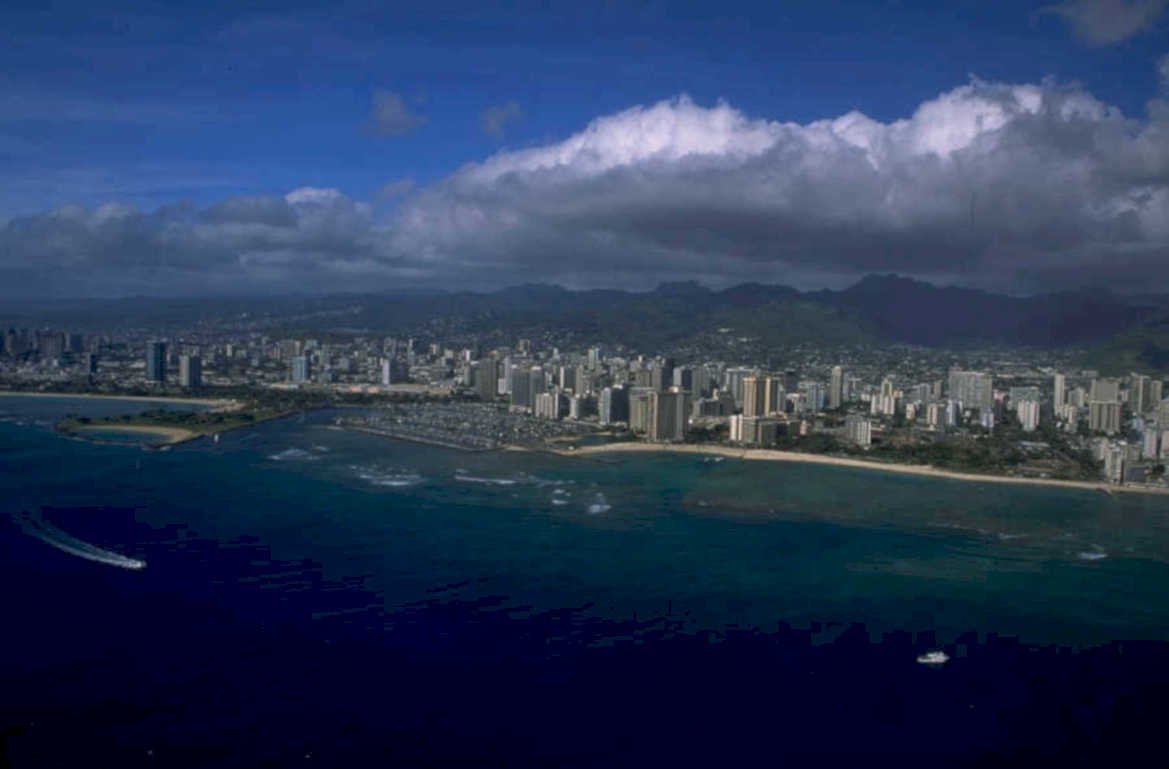 waikiki beach 1999 1980s 1990s A4 Photo Print