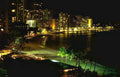 waikiki night lights Vintage A4 Photo Print