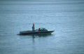wakeboarding blue boat Vintage A4 Photo Print