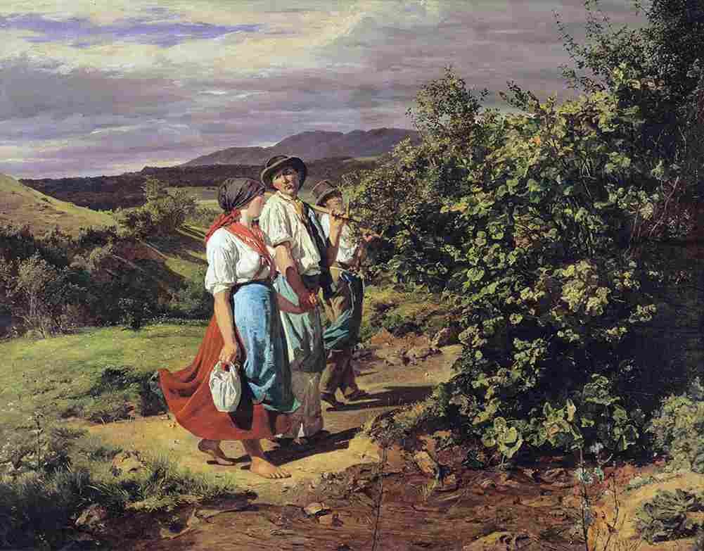 wald Lovers at a Crossroads Return from Work Art A4 Photo Print