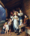 wald Maid with Garland Art A4 Photo Print