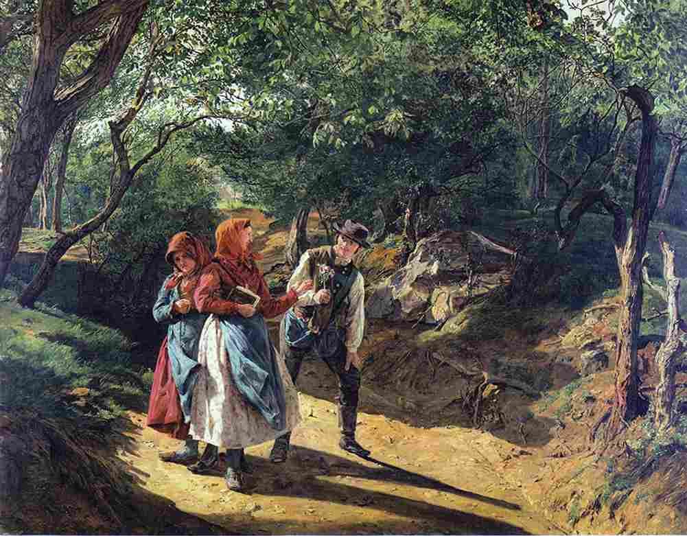 wald Meeting in the Woods Art A4 Photo Print