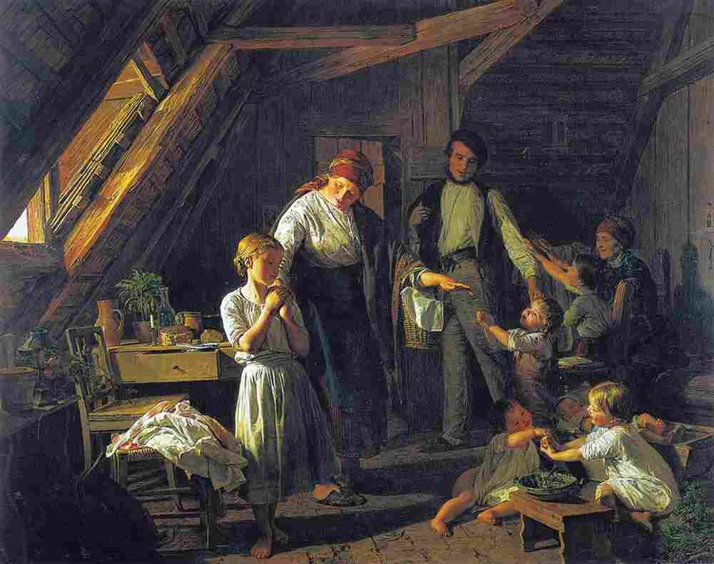 wald Parting of the parents  the Oldest Child Takes Care of Brothers and Sisters in the Absence of Parents Art A4 Photo Print