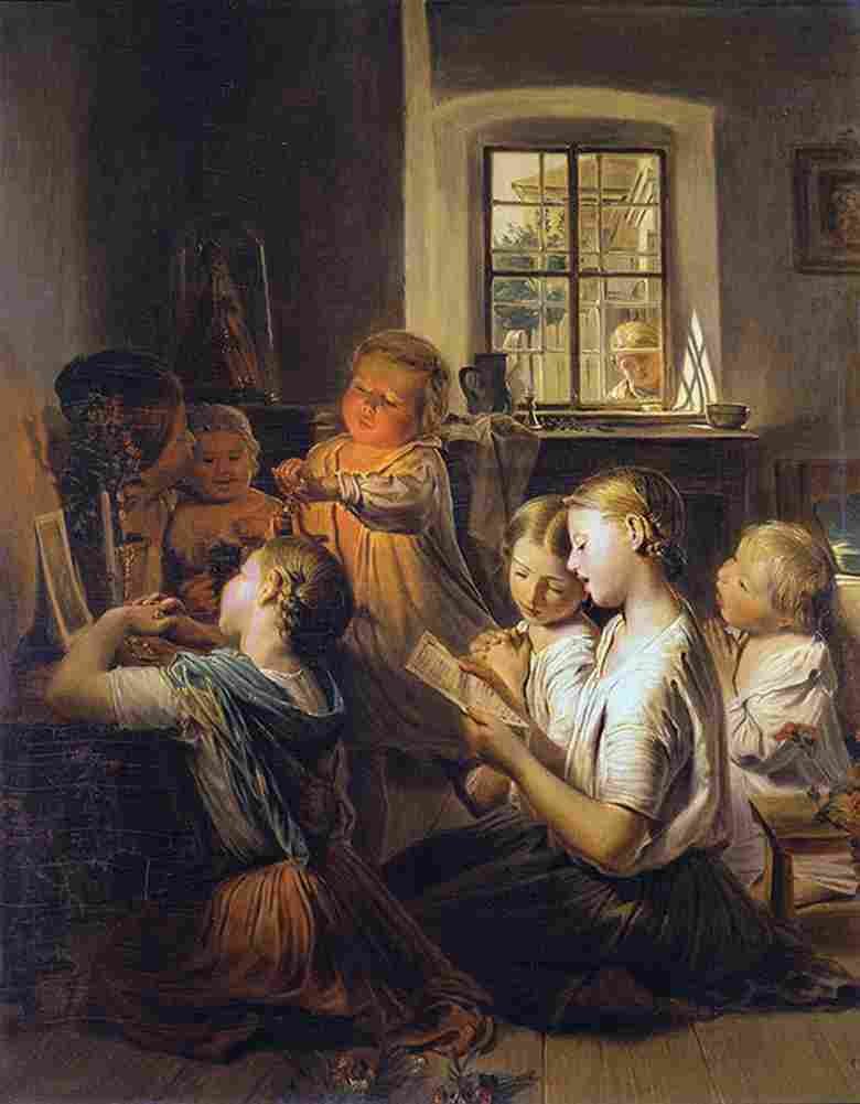 wald Singing Children Art A4 Photo Print