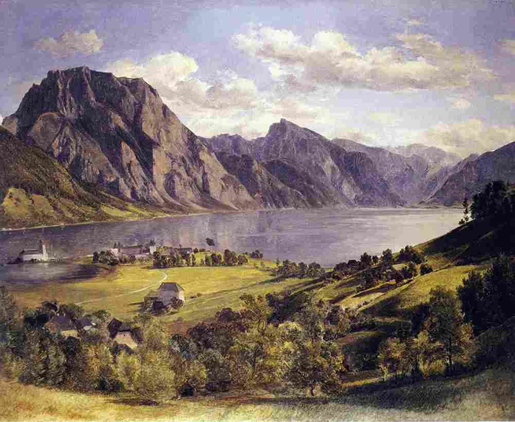 wald Traunsee with Orth Castle Art A4 Photo Print