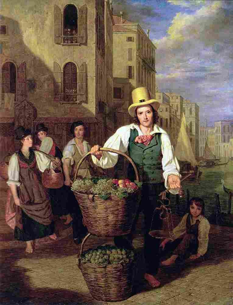 wald Venetian Fruit Seller Art A4 Photo Print