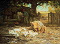 walk Little White Pigs and Mother Art A4 Photo Print
