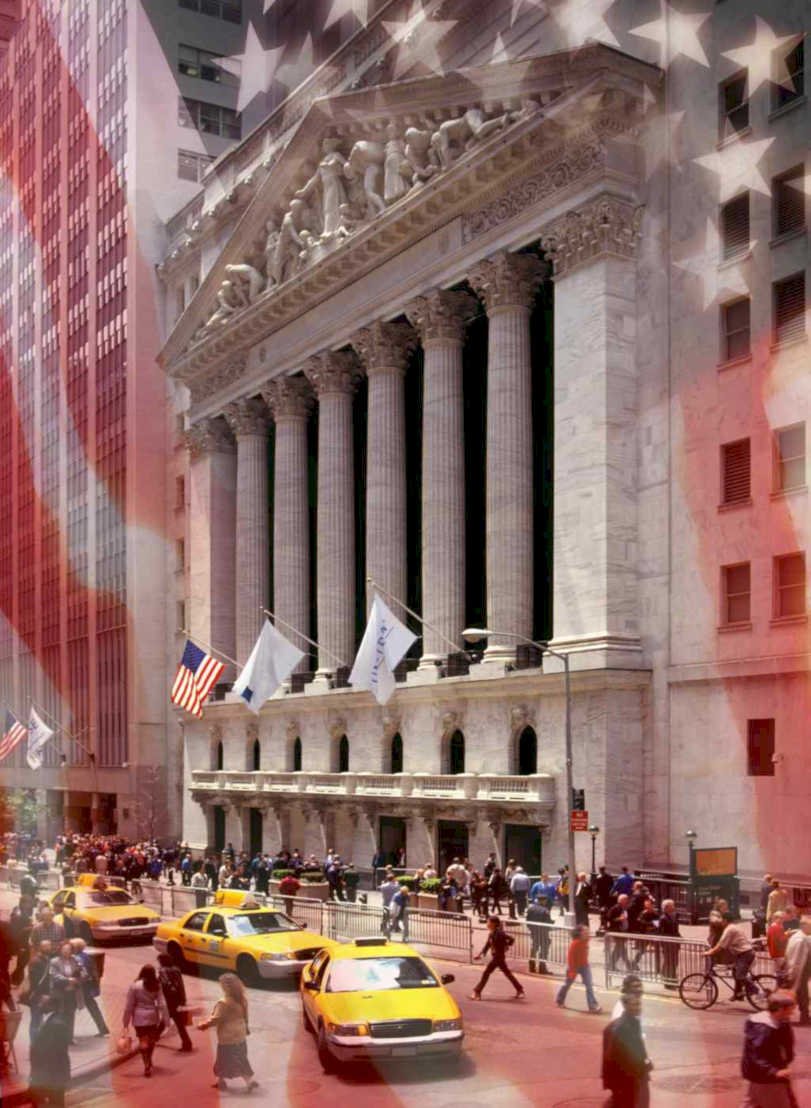wall street exchange Flags1980s A4 Photo Print