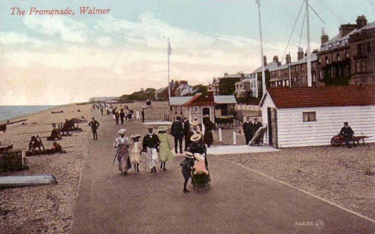 walmer promenade beachVintage 1880s 1900s A4 Photo Print