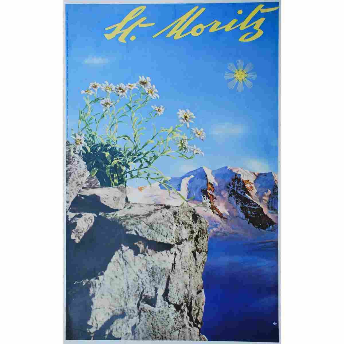 walter herdeg st moritz 1938 2 Advert A4 Photo Print