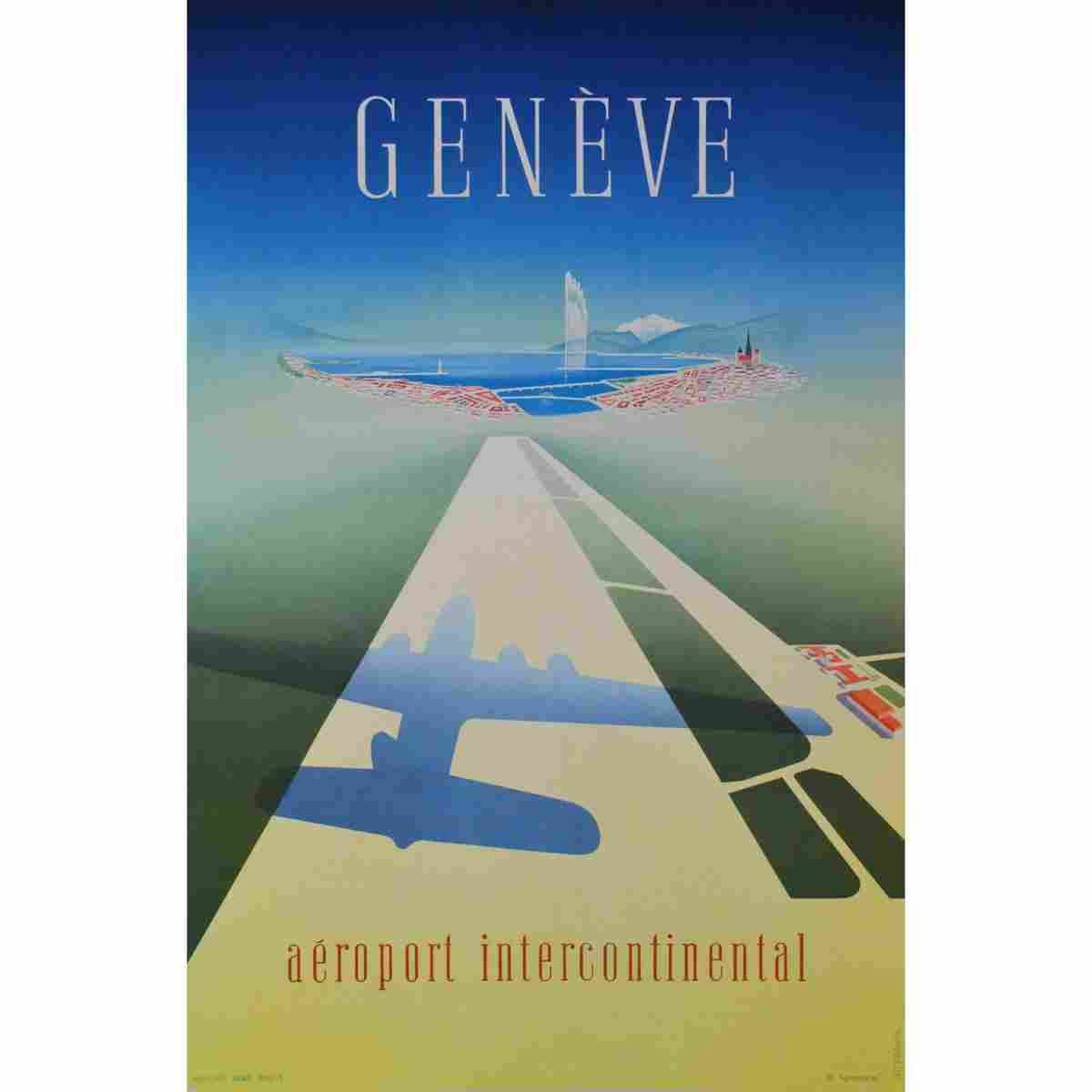 walter mahrer geneve aeroport intercontinental 1949 2 Advert A4 Photo Print