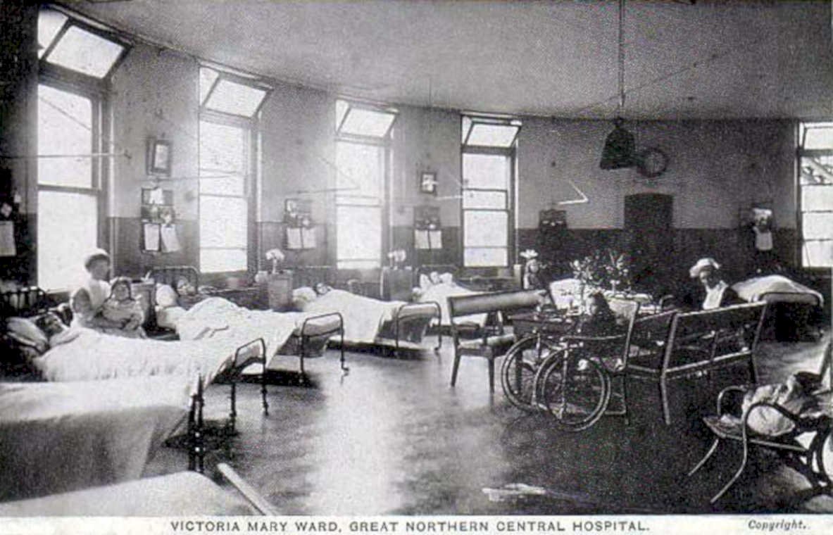 ward beds trolleyVintage 1880s 1900s A4 Photo Print