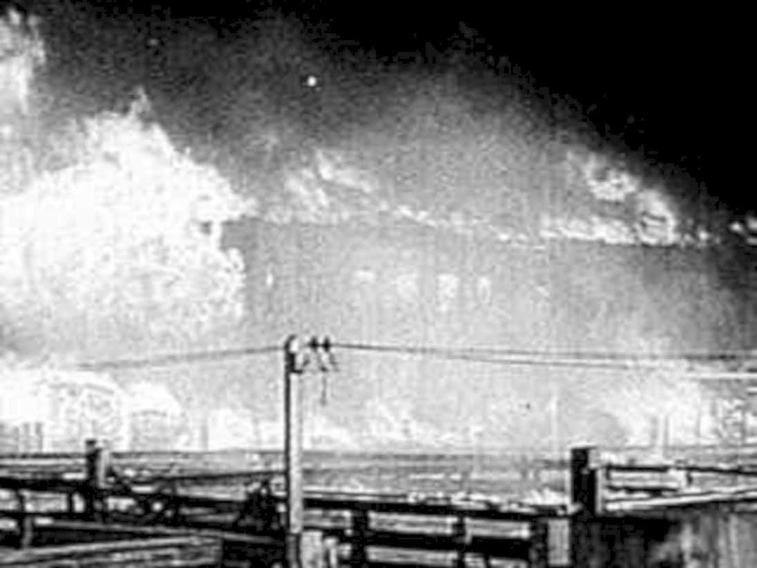 warehouse fire night 11980s 1990s A4 Photo Print