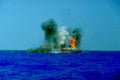 warship explosion marine1980s 1990s A4 Photo Print