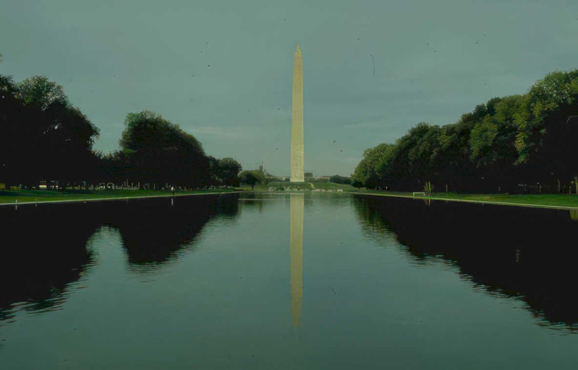 washington monument reflection Vintage A4 Photo Print