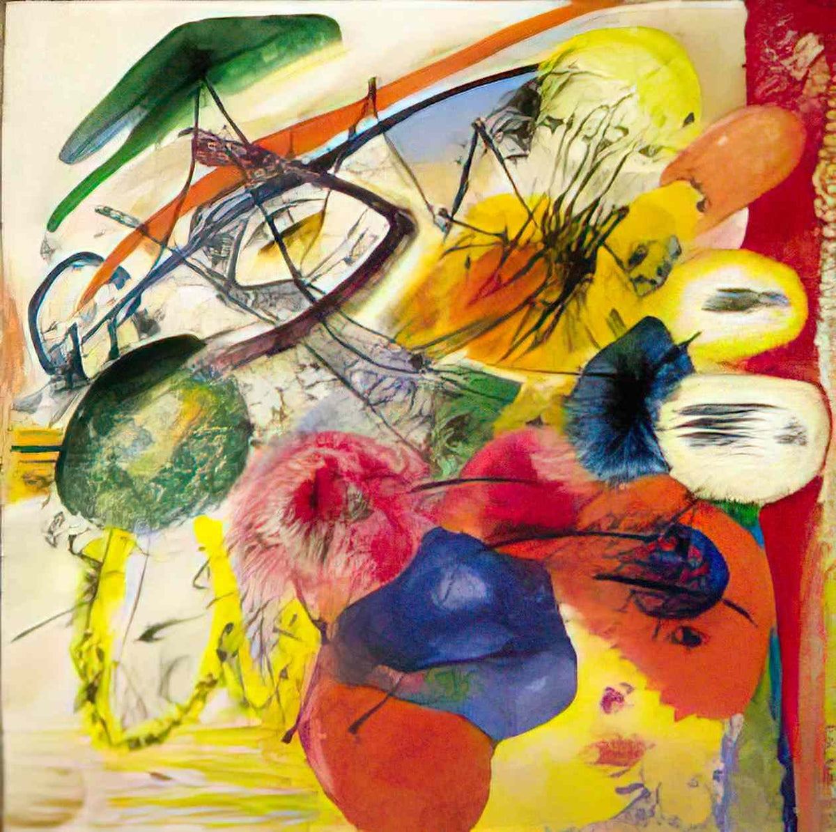 wassily kandinsky black strokes i 1913 Art A4 Photo Print