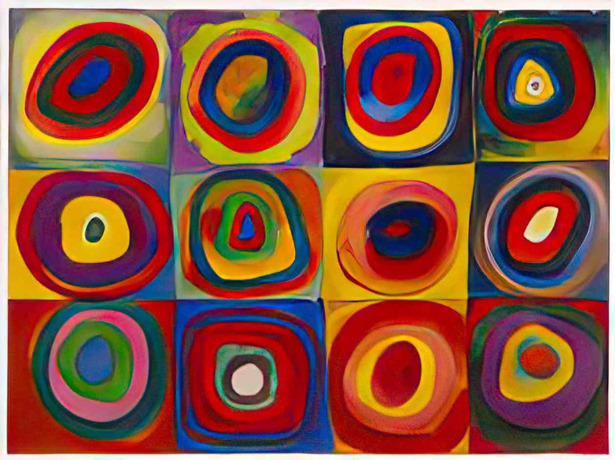 wassily kandinsky color study squares with concentric circles 1913 Art A4 Photo Print