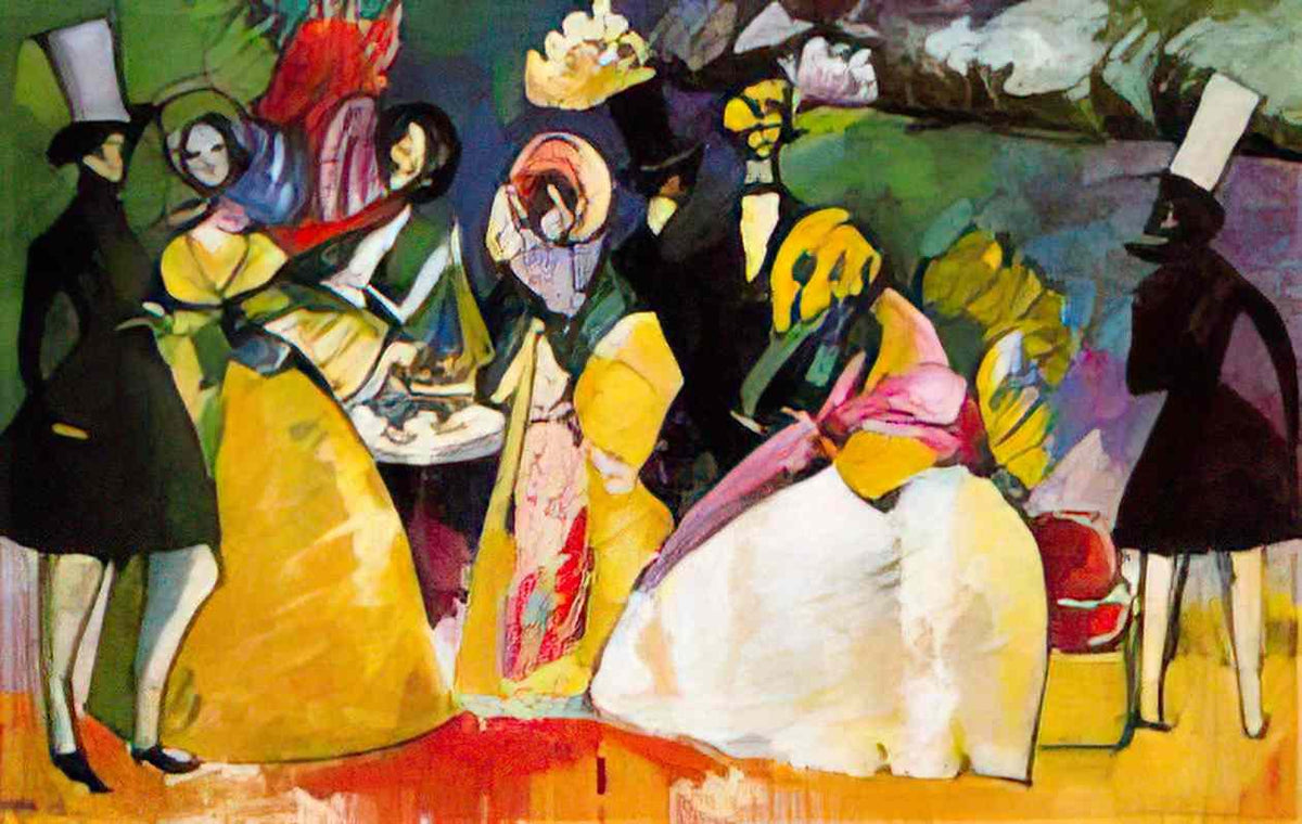 wassily kandinsky group in crinolines 1909 Art A4 Photo Print