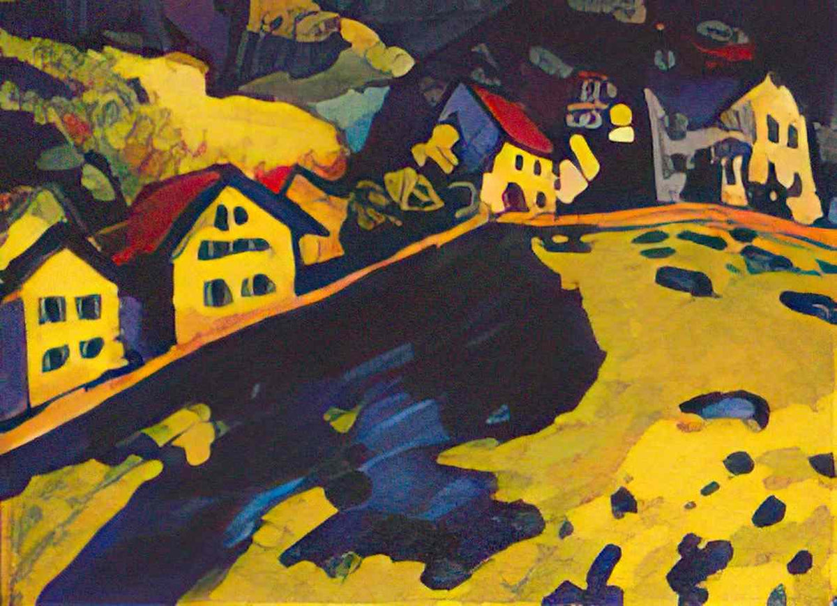 wassily kandinsky houses at murnau 1909 Art A4 Photo Print