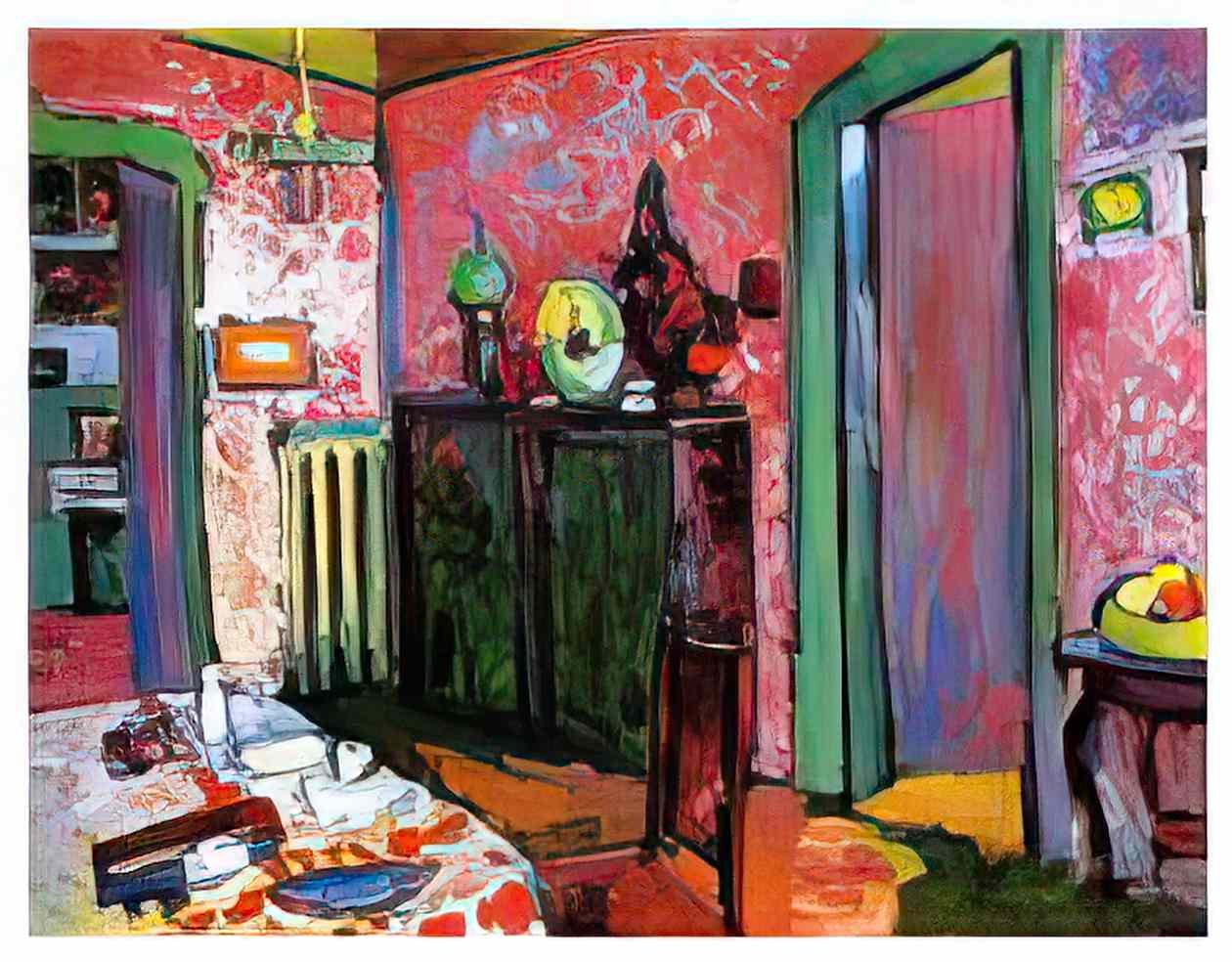 wassily kandinsky interior my dining room 1909 Art A4 Photo Print