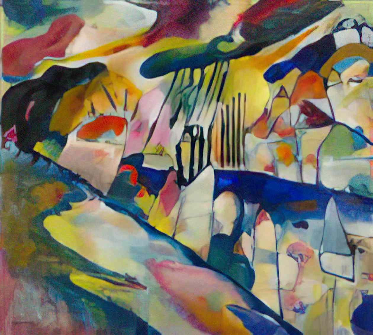 wassily kandinsky landscape with rain 1913 Art A4 Photo Print